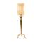 34&#x22; Gold Aluminum &#x26; Glass Traditional Candlestick Holder